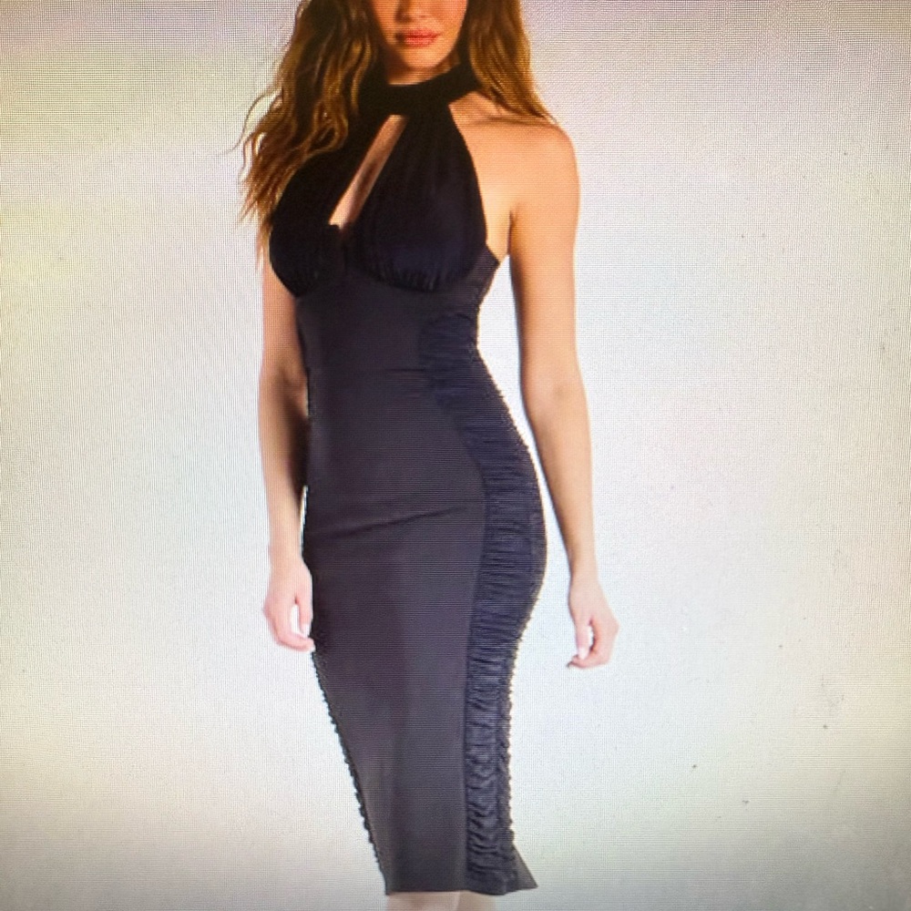 Windsor Black Sleeveless Halter Bodycon Dress